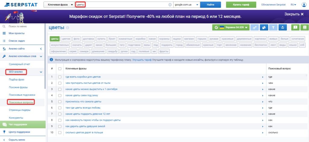 serpstat продвижение