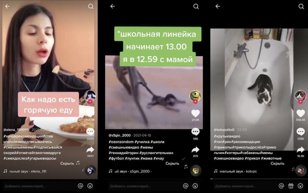 Пример количество хештегов в тт