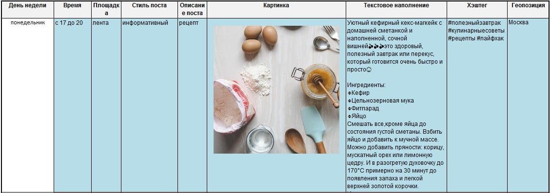 контент план для инстаграм шаблон шаг 4
