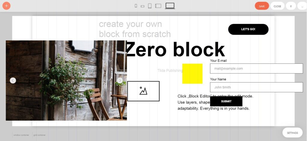 Zero block на конструкторе лендинг-сайтов 