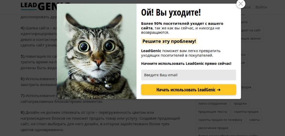 popup окно для сайта